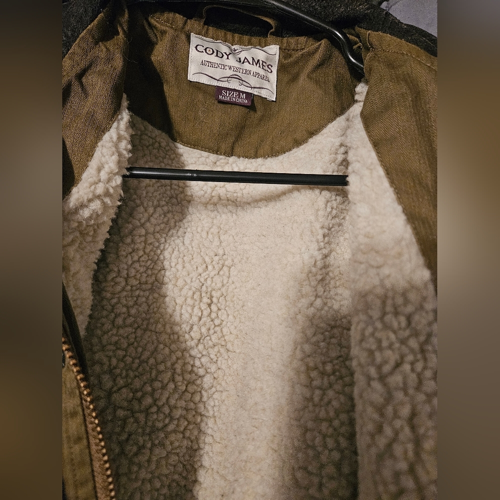Cody James Men's Khaki Sherpa-Lined Military Jacket
